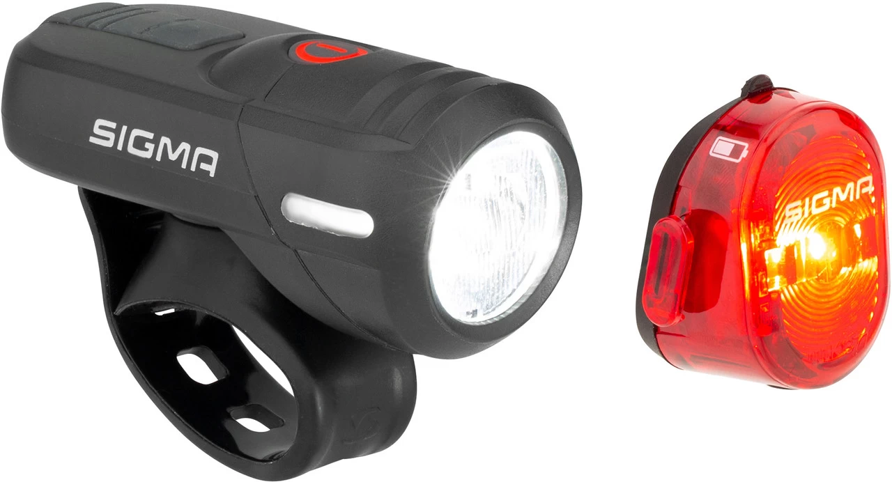 SIGMA Aura 45 Frontlicht + Nugget II Rücklicht LED Beleuchtungsset M. StVZO